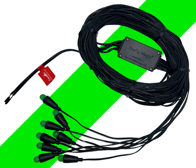 Image of Firefly Magic Low Voltage 10mm Green Firefly Lights with 8 LEDs intended for Landscape Lighting.